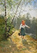 Severin Nilsson Liten hallandsflicka oil painting picture wholesale